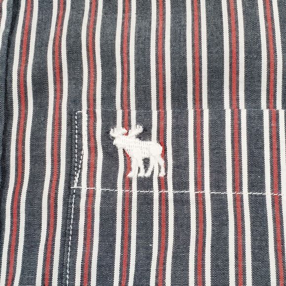 Abercrombie & Fitch Set of 2 Men's Long Sleeve Shirts Size M Pink & Gray Muscle - Picture 10 of 13